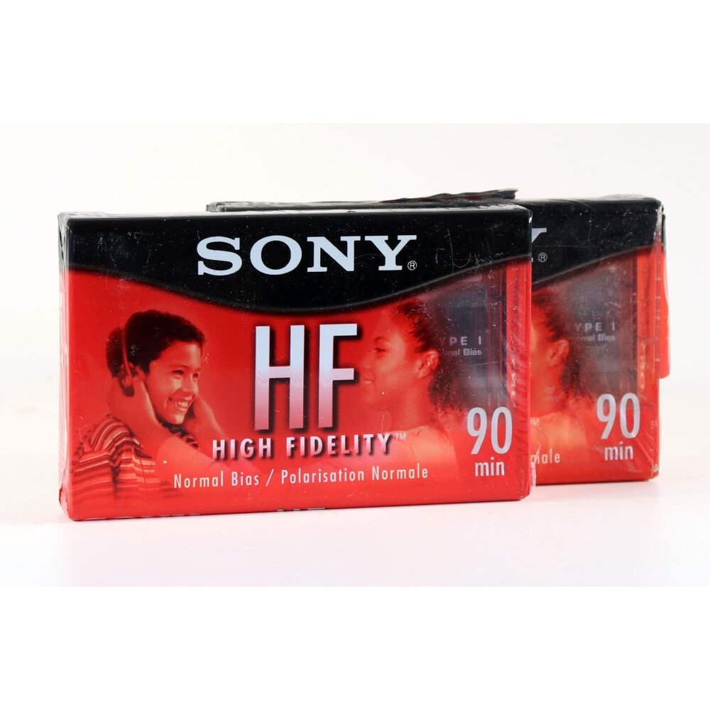 Sony HF 90 Audio Cassette Blank High Fidelity Normal Bias C-90HFL 2 Pack NOS